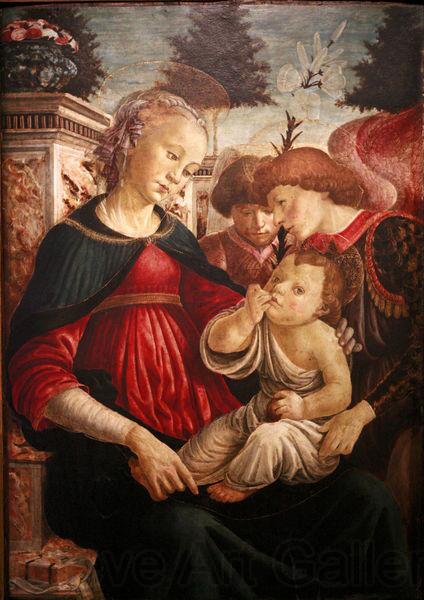Sandro Botticelli Virgin and child with two angels Spain oil painting art